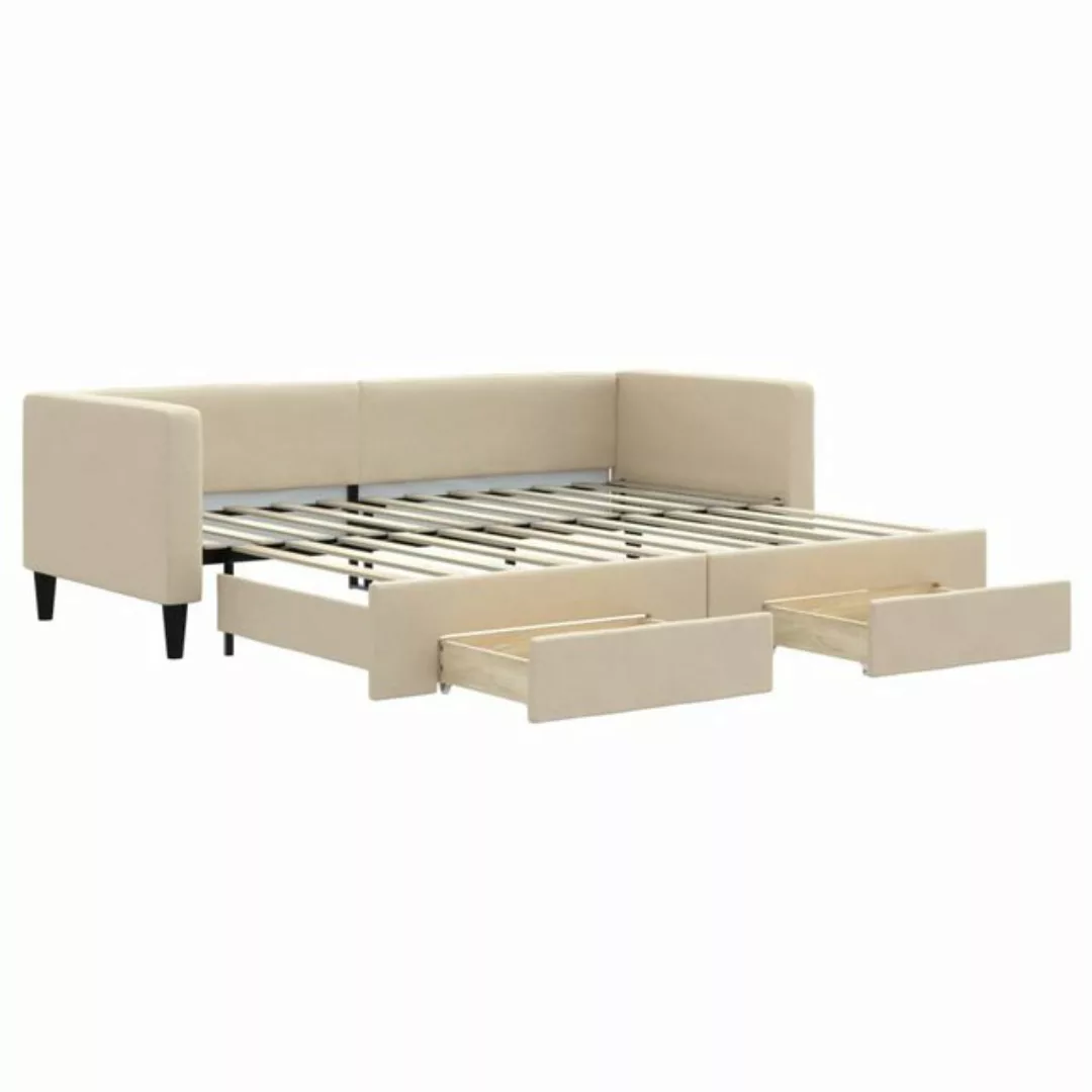 vidaXL Gästebett Gästebett Tagesbett Ausziehbar mit Schubladen Creme 80x200 günstig online kaufen