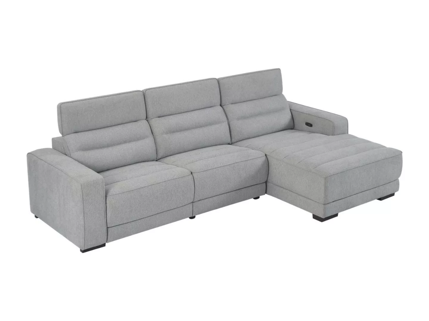 Eckrelaxsofa elektrisch - Ecke rechts - Stoff - Grau - BROTENI günstig online kaufen