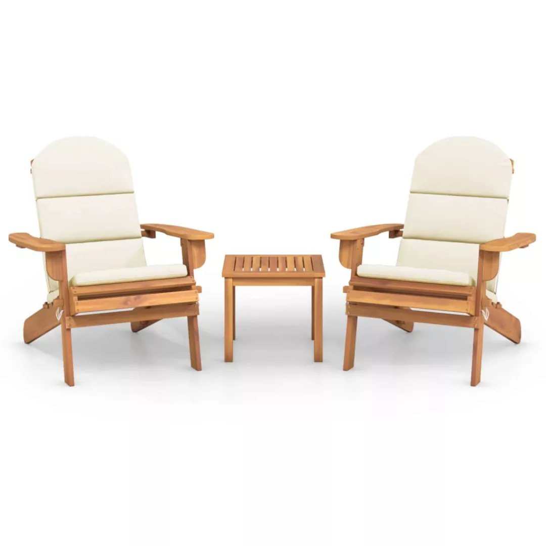 Vidaxl 3-tlg. Garten-lounge-set Adirondack Massivholz Akazie günstig online kaufen