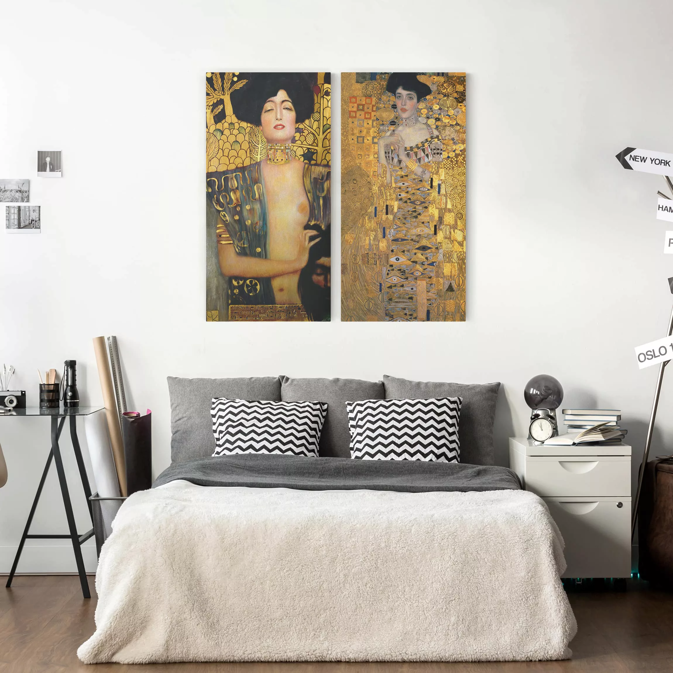 2-teiliges Leinwandbild Portrait - Hochformat Gustav Klimt - Judith und Ade günstig online kaufen