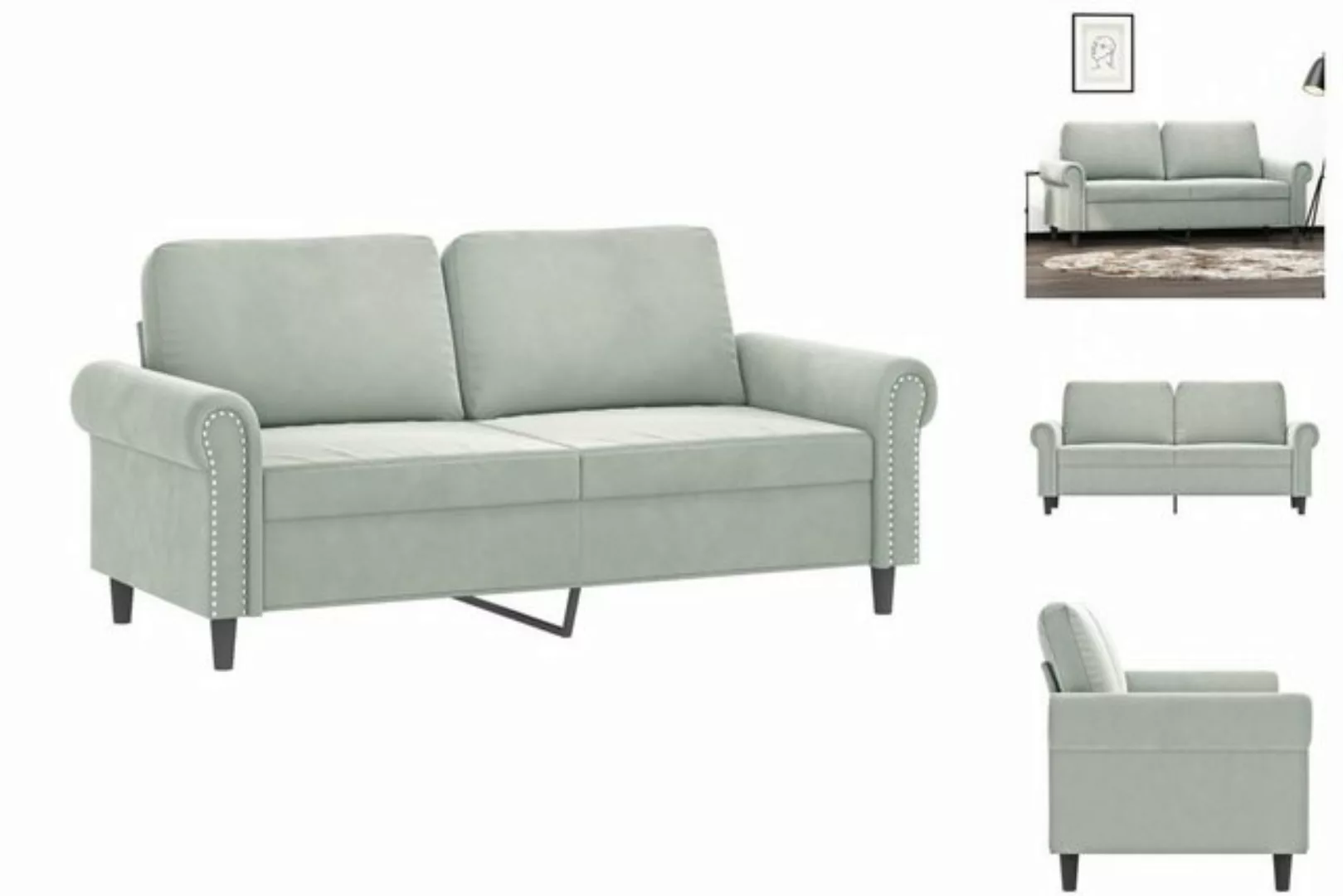 vidaXL Sofa 2-Sitzer-Sofa Hellgrau 140 cm Samt günstig online kaufen