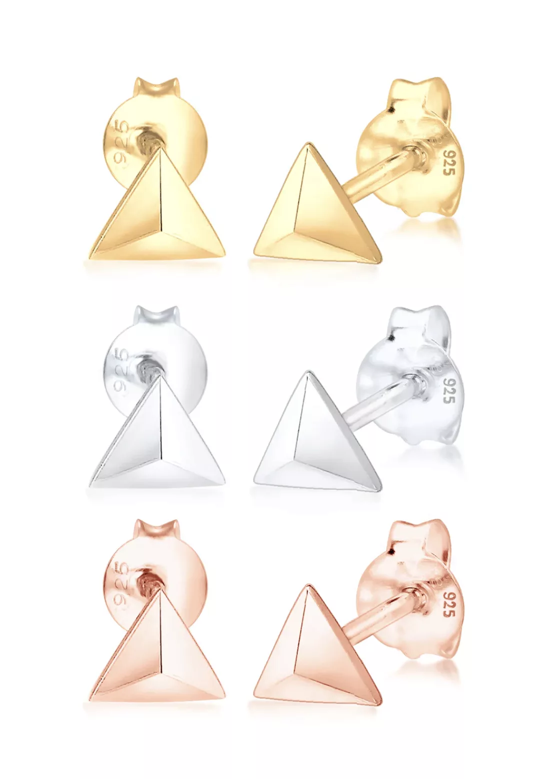 Elli Ohrring-Set "3er Set Dreieck Geo Tricolor Minimal 925 Silber" günstig online kaufen