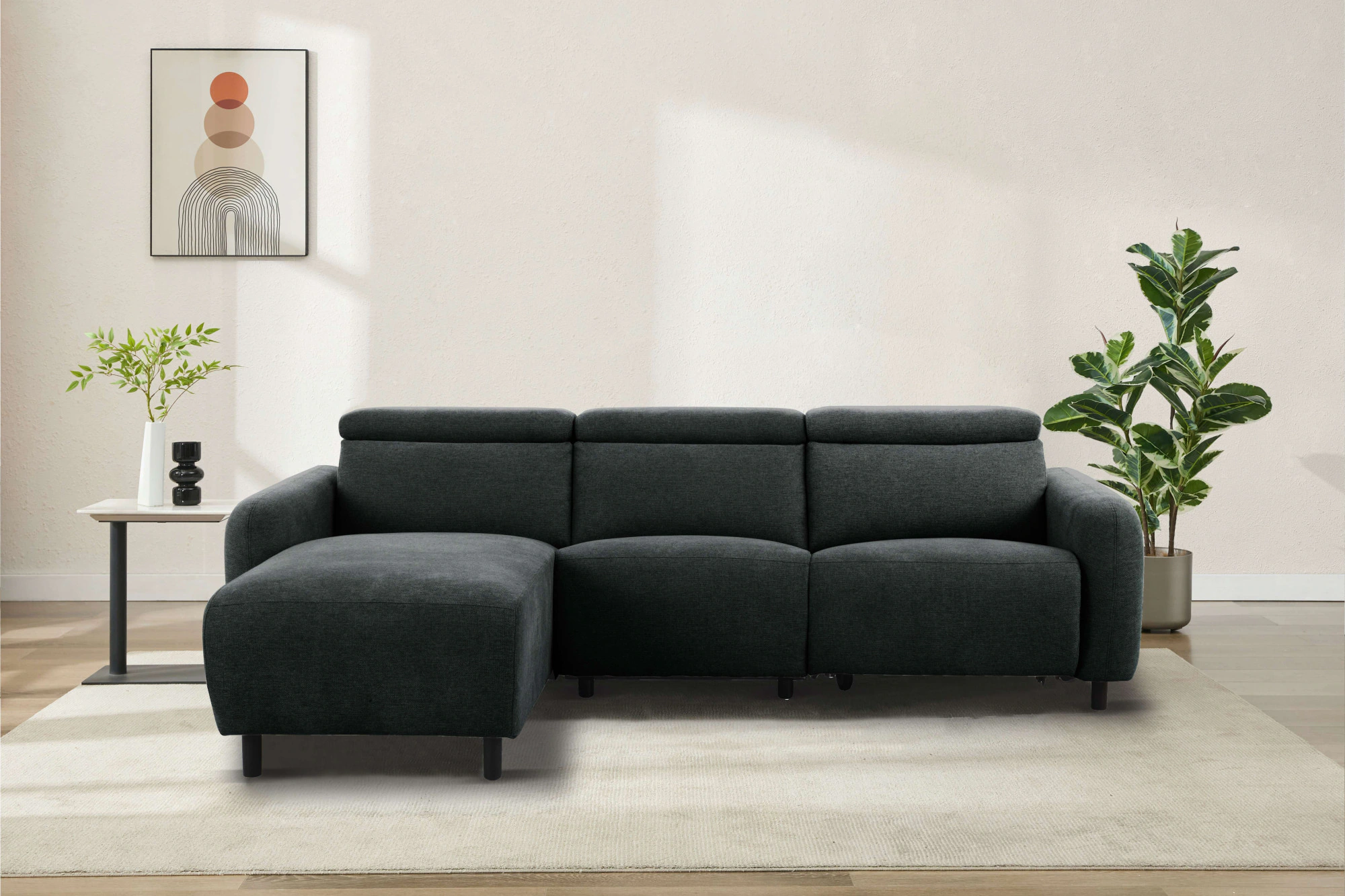Home affaire Ecksofa "SKAANE Struktur, L-Form, 274 cm, manuelle u. elektris günstig online kaufen
