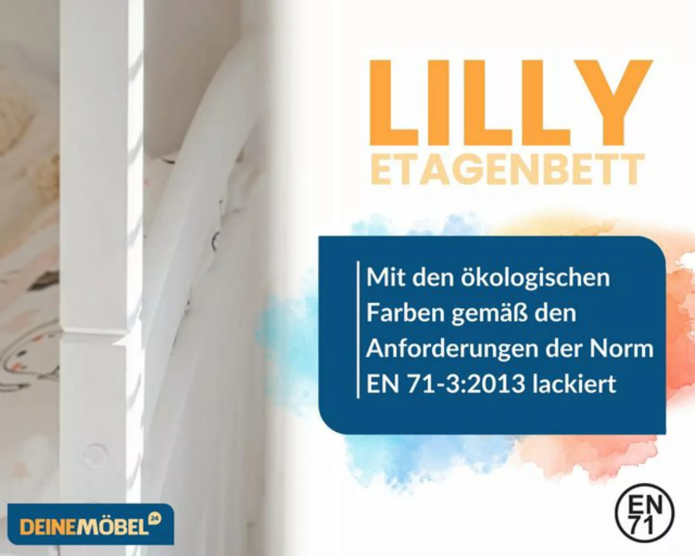 Deine Möbel 24 Etagenbett LILLY Kinder-Etagenbett 90x200 für 3 Kinder Perso günstig online kaufen