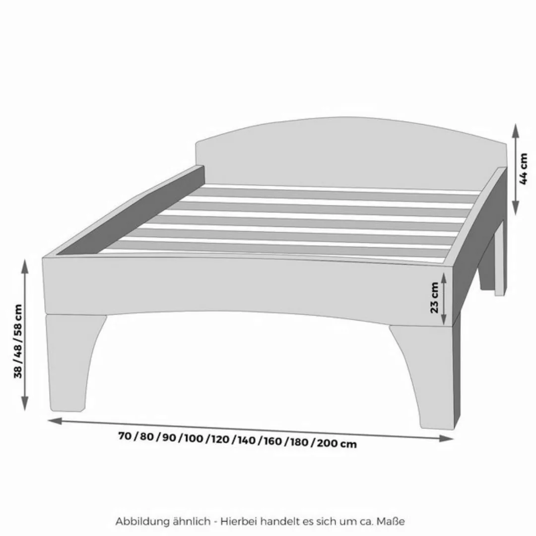 TUGA-Holztech Massivholzbett Zirbenbett Zirbenkiefer Metallfrei Einzelbett günstig online kaufen