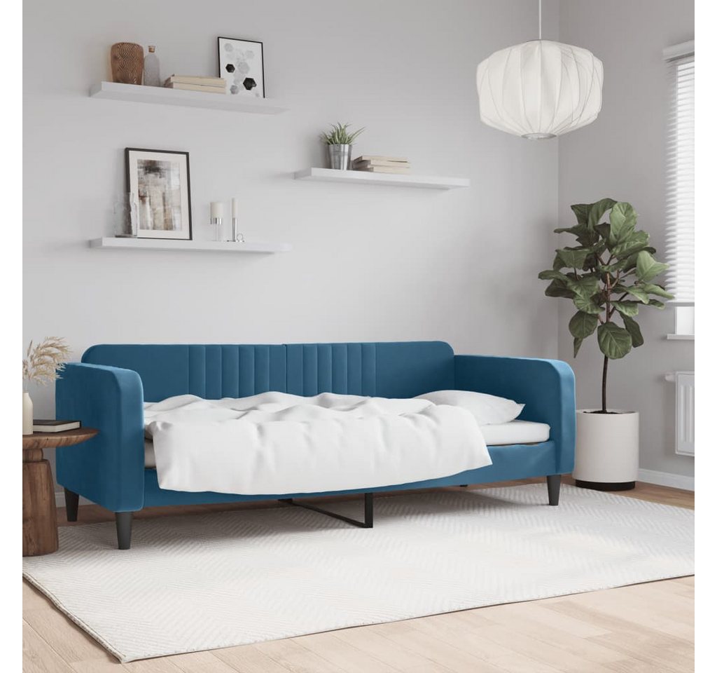 vidaXL Gästebett Tagesbett Blau 80x200 cm Samt Gästebett Gästecouch Gästeso günstig online kaufen