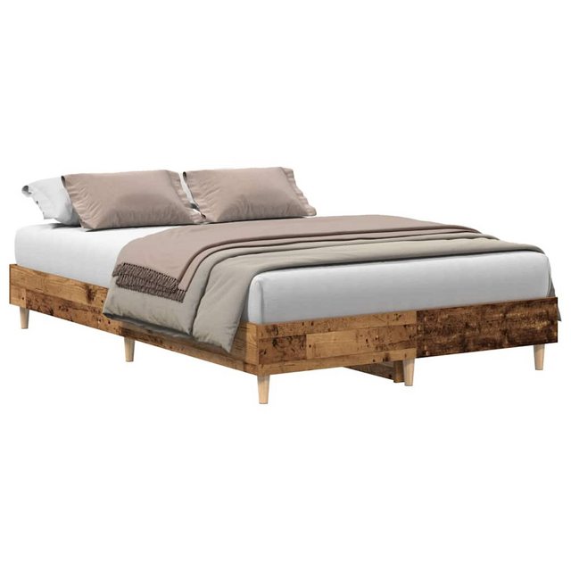 vidaXL Bett Bettgestell ohne Matratze Altholz-Optik 135x190cm Holzwerkstoff günstig online kaufen