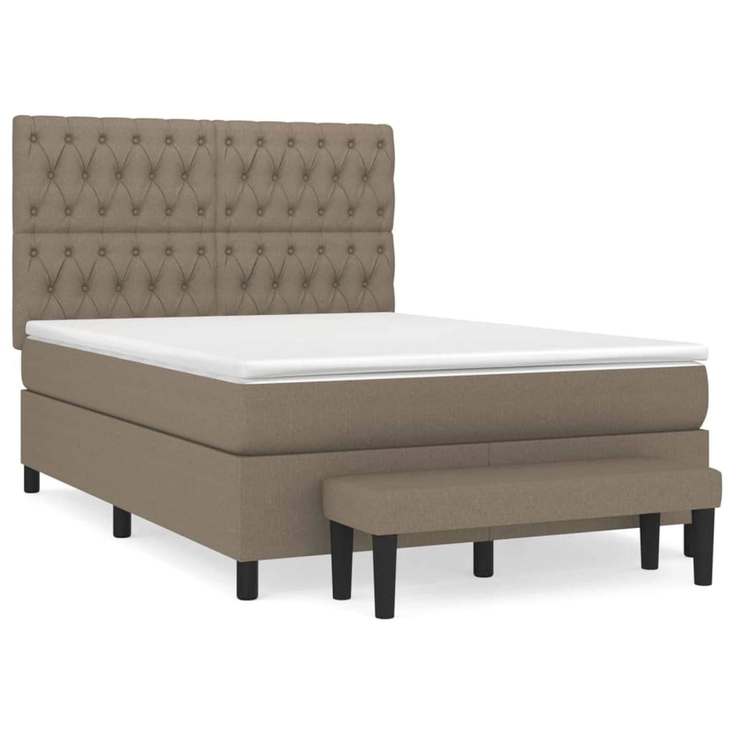 vidaXL Boxspringbett mit Matratze Taupe 140x190 cm Stoff1468748 günstig online kaufen