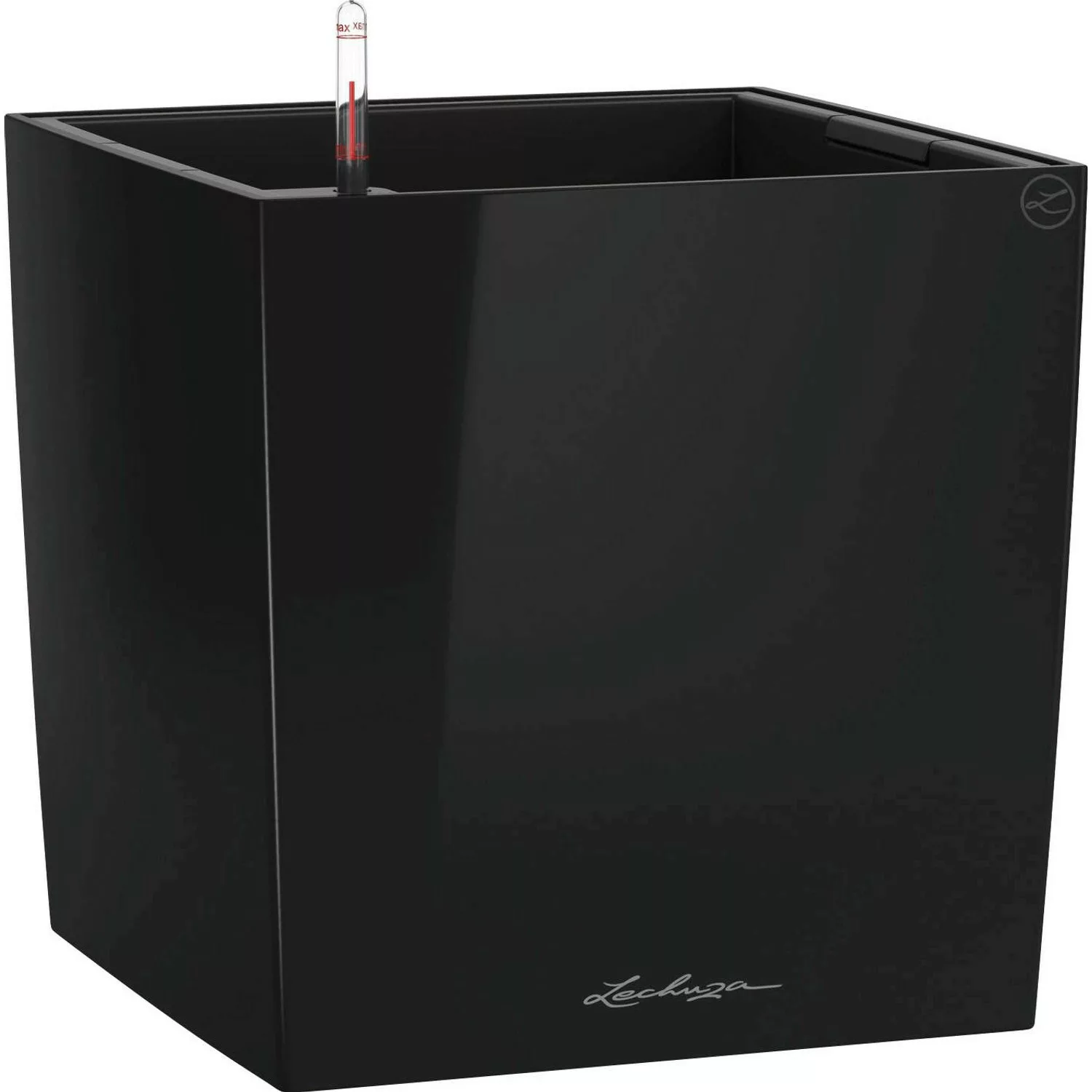 Lechuza Pflanzgefäß Cube Premium 50 cm x 50 cm Schwarz hochglanz günstig online kaufen