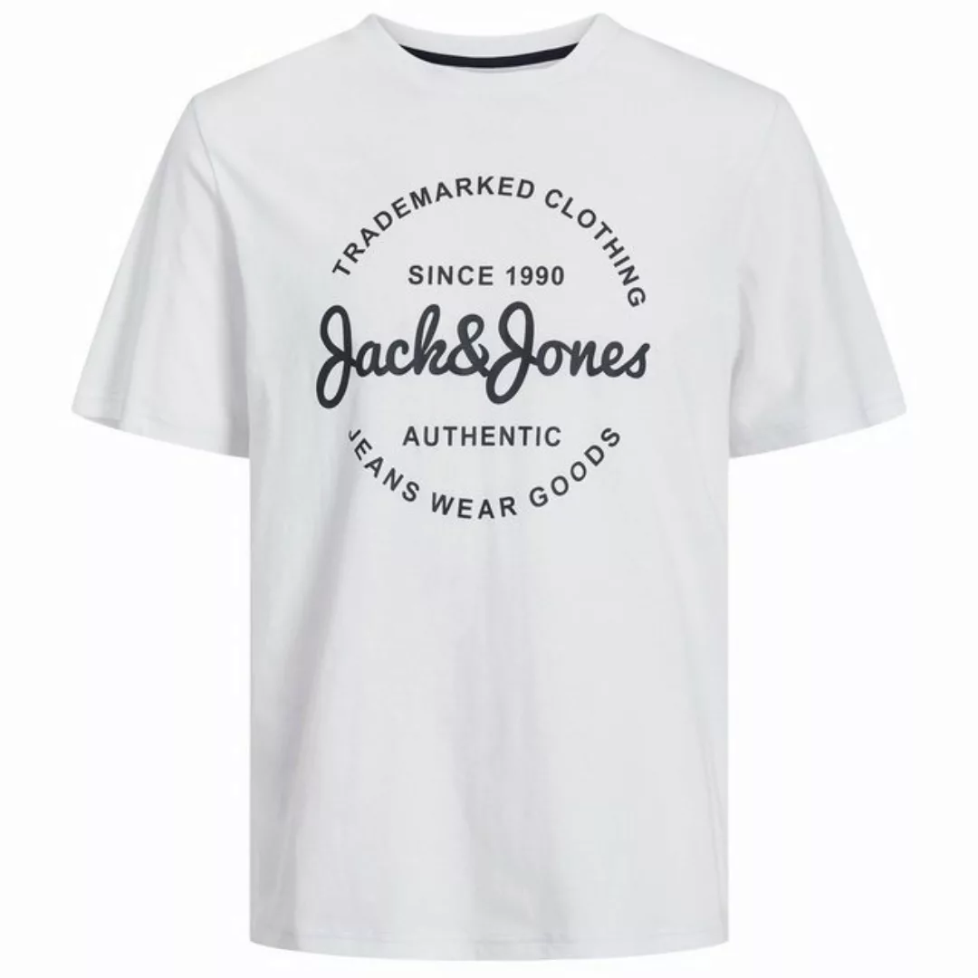 Jack & Jones Rundhalsshirt Große Größen Herren T-Shirt Frontprint weiß Jack günstig online kaufen