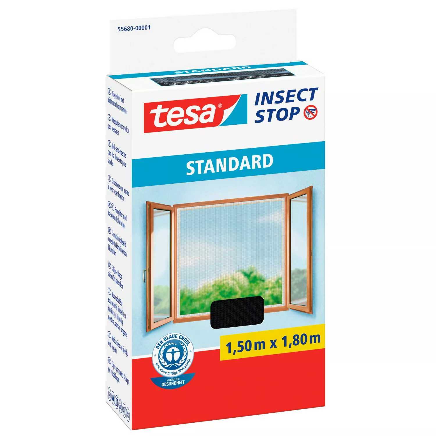 Tesa Insect Stop Fliegengitter Standard mit Klettband 180 cm x 150 cm Anthr günstig online kaufen