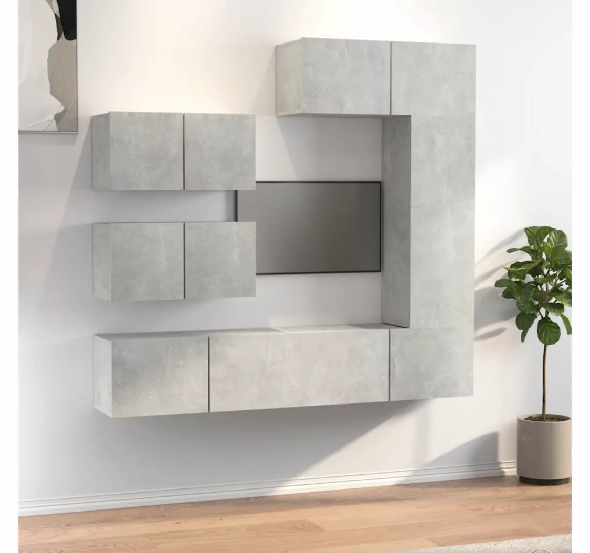 furnicato TV-Schrank 6-tlg. TV-Schrank-Set Betongrau Holzwerkstoff günstig online kaufen