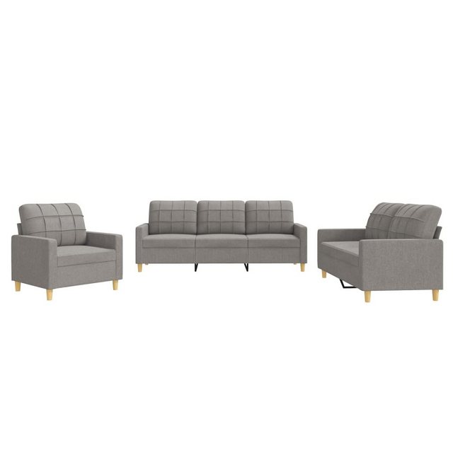 vidaXL Sofa Sofagarnitur mit Kissen Stoff, Standard, Taupe günstig online kaufen