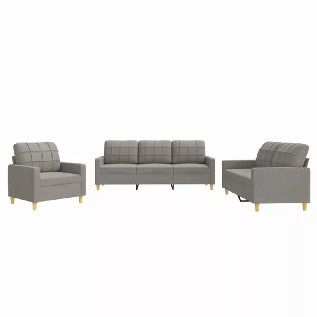 vidaXL Sofa Sofagarnitur mit Kissen Stoff, Standard, Taupe günstig online kaufen