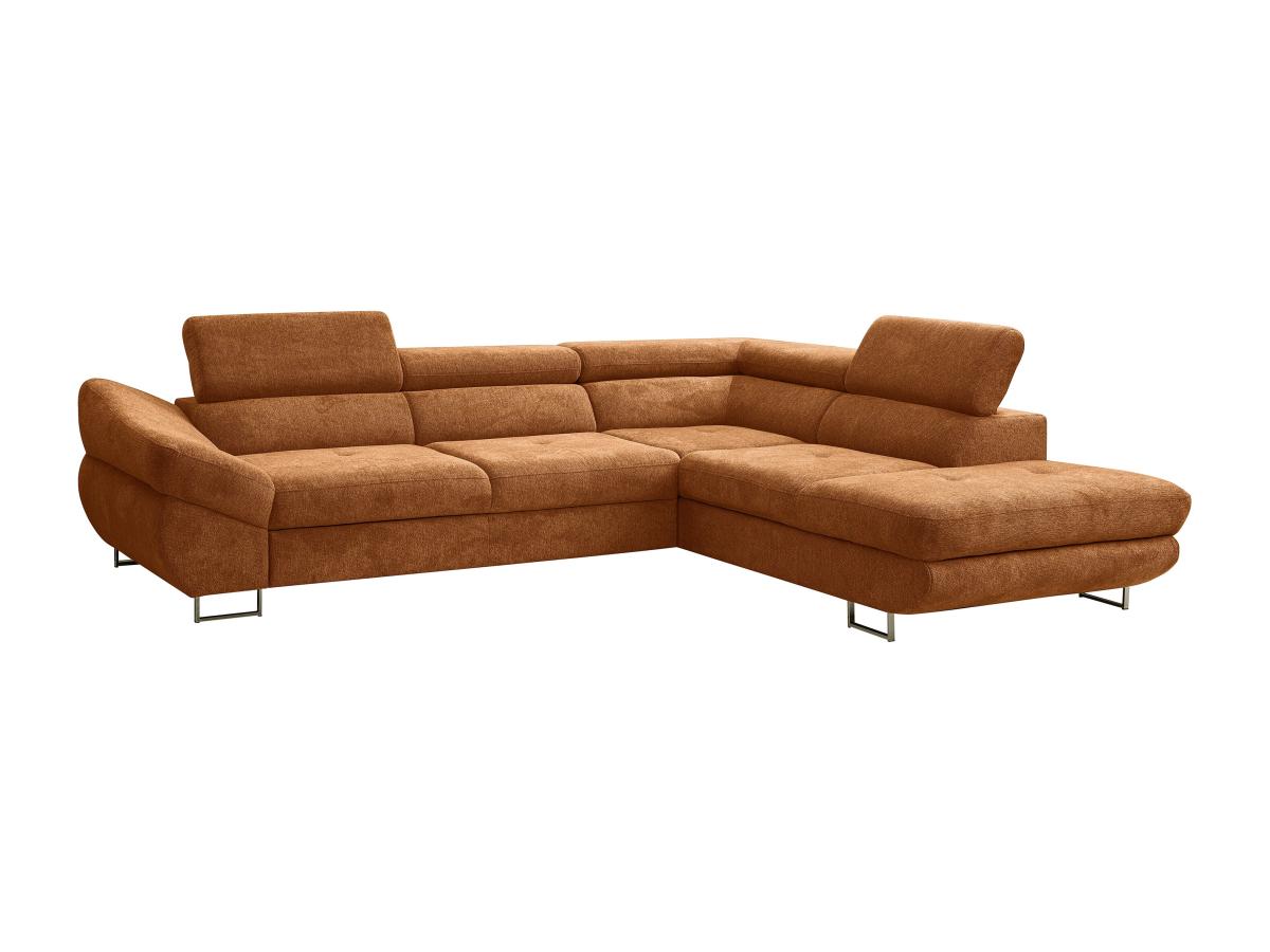 Ecksofa mit Schlaffunktion - Ecke rechts - Strukturstoff - Terracotta - DAL günstig online kaufen