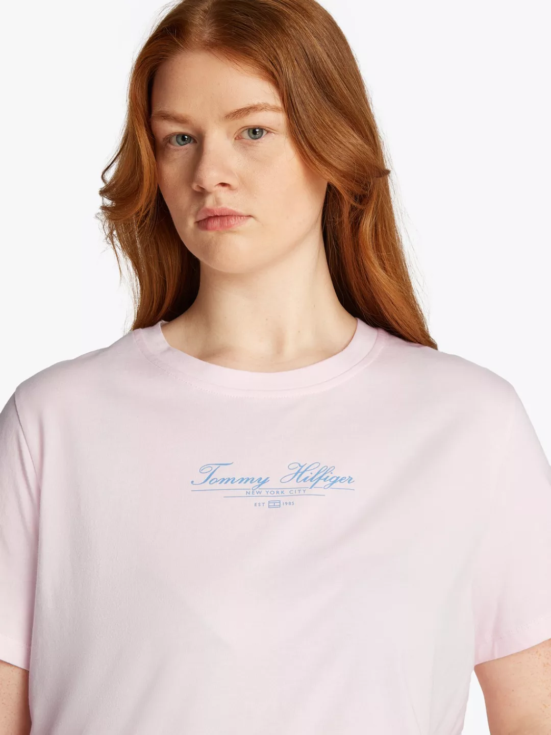 Tommy Hilfiger Curve Rundhalsshirt "CRV REG SCRIPT C-NK TEE SS", in Großen günstig online kaufen