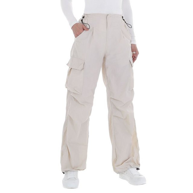 Ital-Design Stoffhose Damen Freizeit Stoffhose in Beige günstig online kaufen