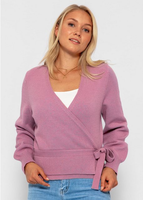 SASSYCLASSY Cardigan Oversize Wickelcardigan Damen Elegant Feinstrick Lässi günstig online kaufen