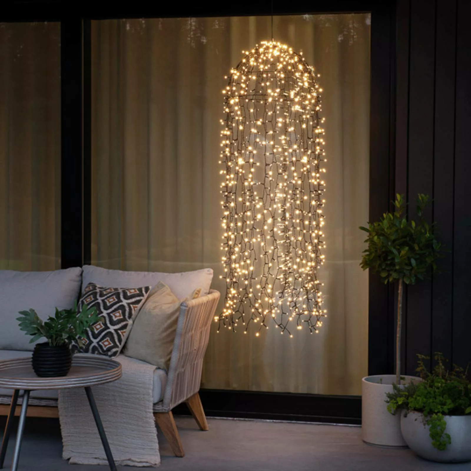 KONSTSMIDE LED-Lichtervorhang »Weihnachtsdeko aussen«, schwarz, 900 warm we günstig online kaufen