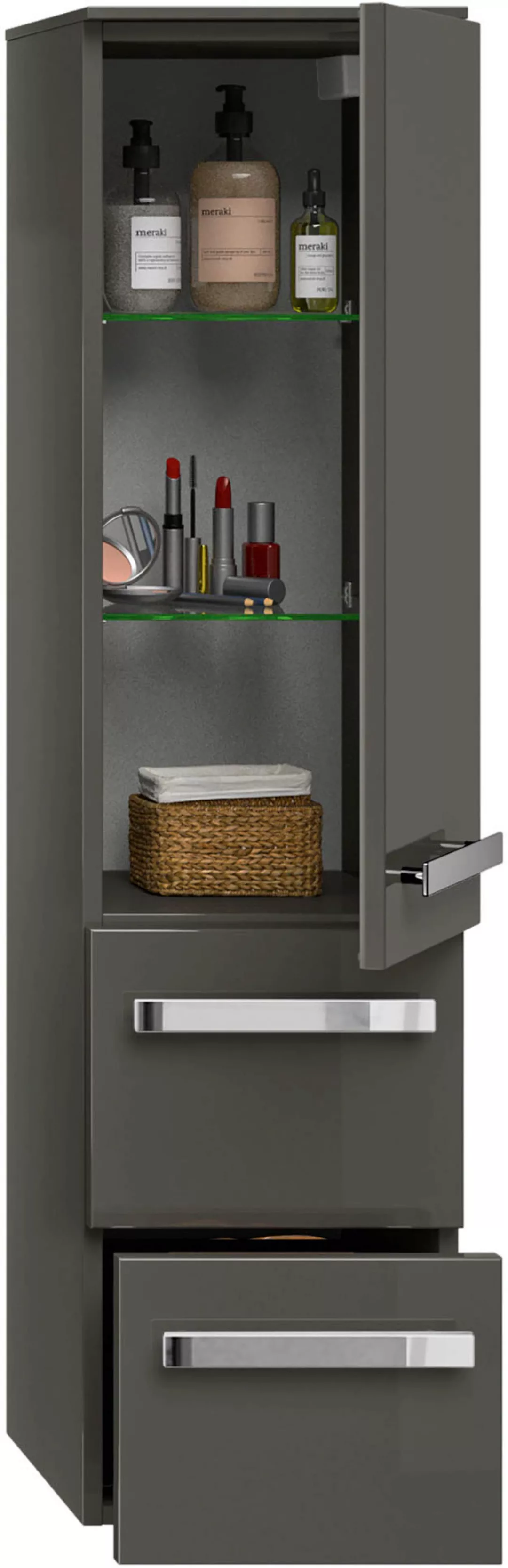 Saphir Midischrank "Serie 4005 Badschrank 30cm breit, 1 Tür, 2 Schubladen, günstig online kaufen