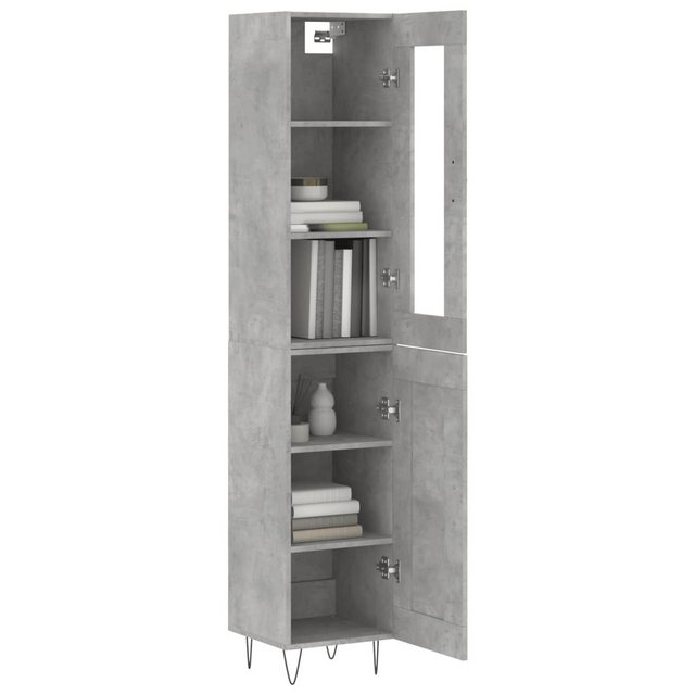 vidaXL Vitrine Highboard Betongrau 34,5x34x180 cm Spanplatte Glas Vitrine günstig online kaufen