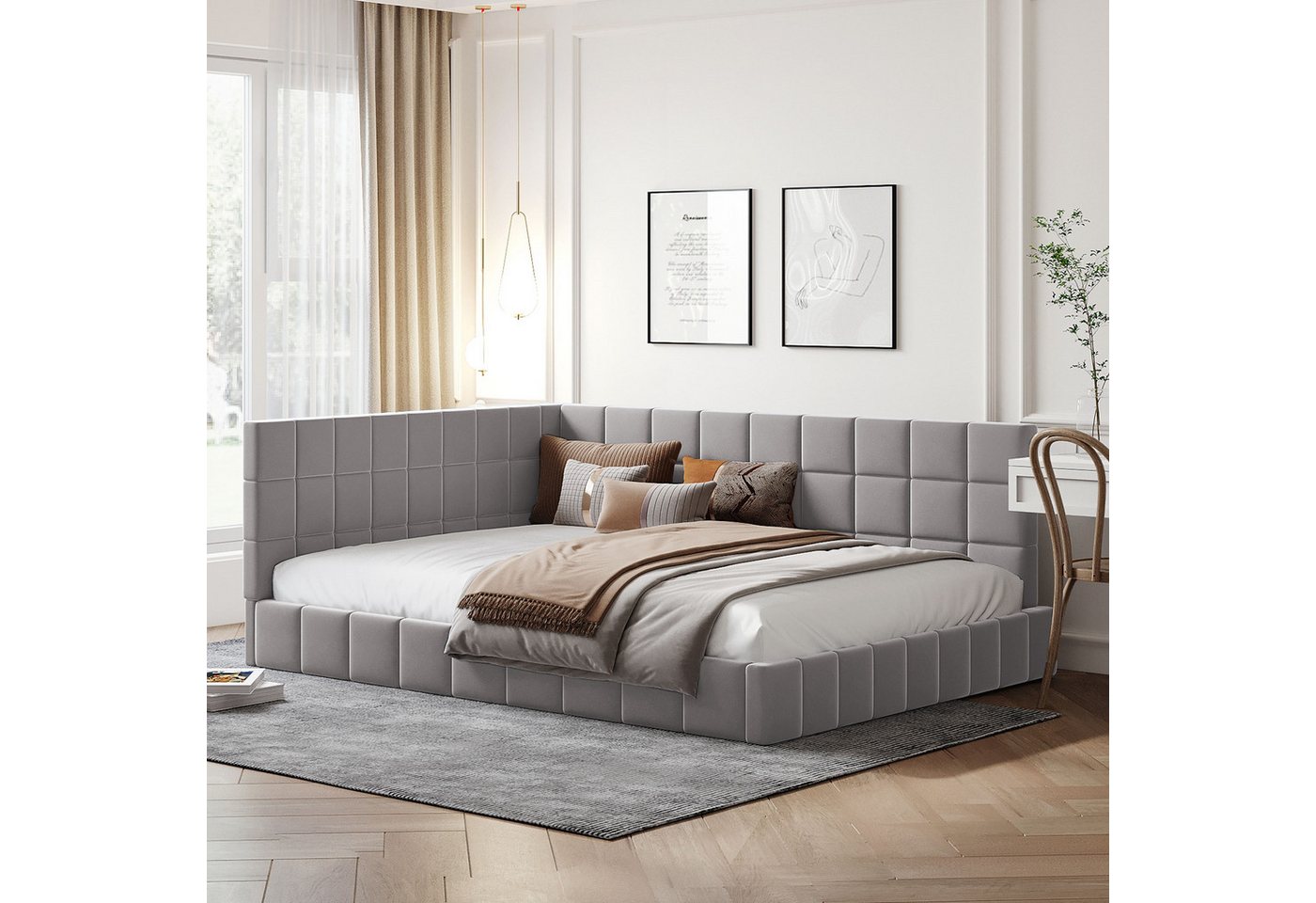 HAUSS SPOLE Schlafsofa 140*200 Multifunktionsbett mit Lattenrost aus Samtst günstig online kaufen