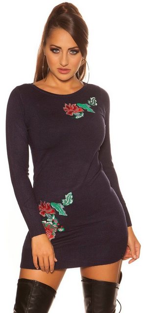 Koucla Longpullover Minikleid mit floralem Akzent, Langarm Kleid Blumen günstig online kaufen