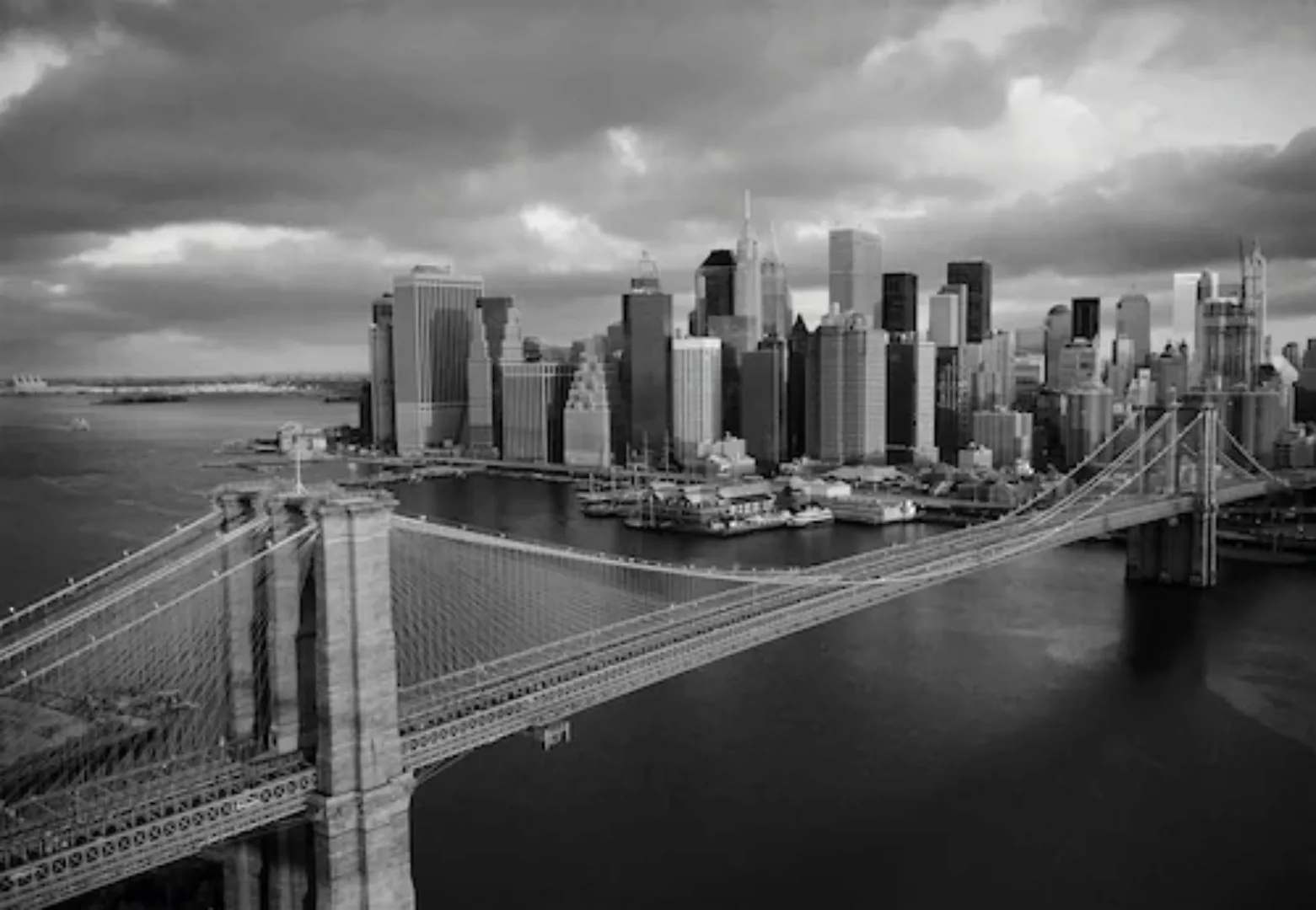 Papermoon Fototapete »Brooklyn Bridge black/white« günstig online kaufen
