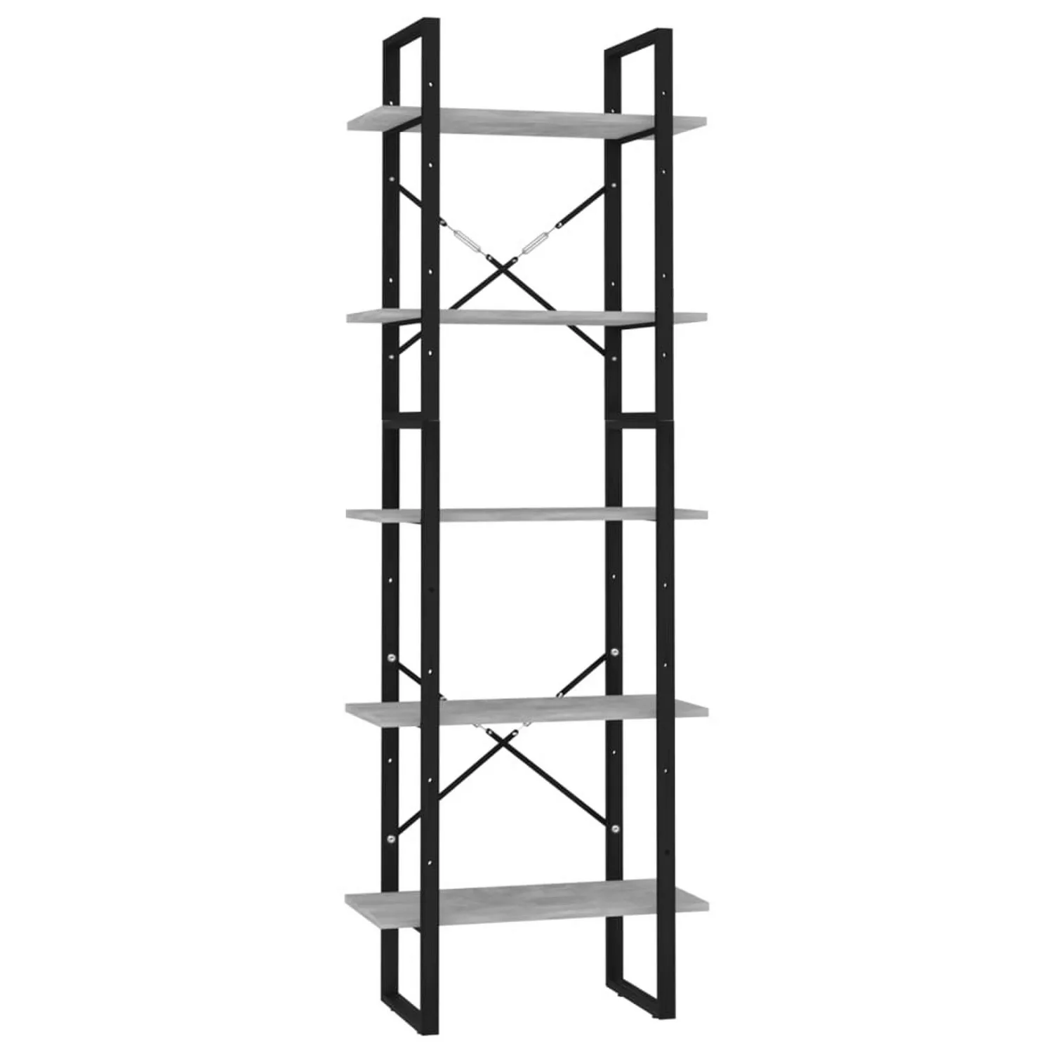 Bücherregal 5 Fecher Betongrau 60x30x175 Cm Spanplatte günstig online kaufen