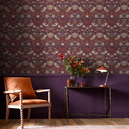 WILLIAM MORRIS AT HOME Vliestapete »Strawberry Thief«, Retro, Design Tapete günstig online kaufen