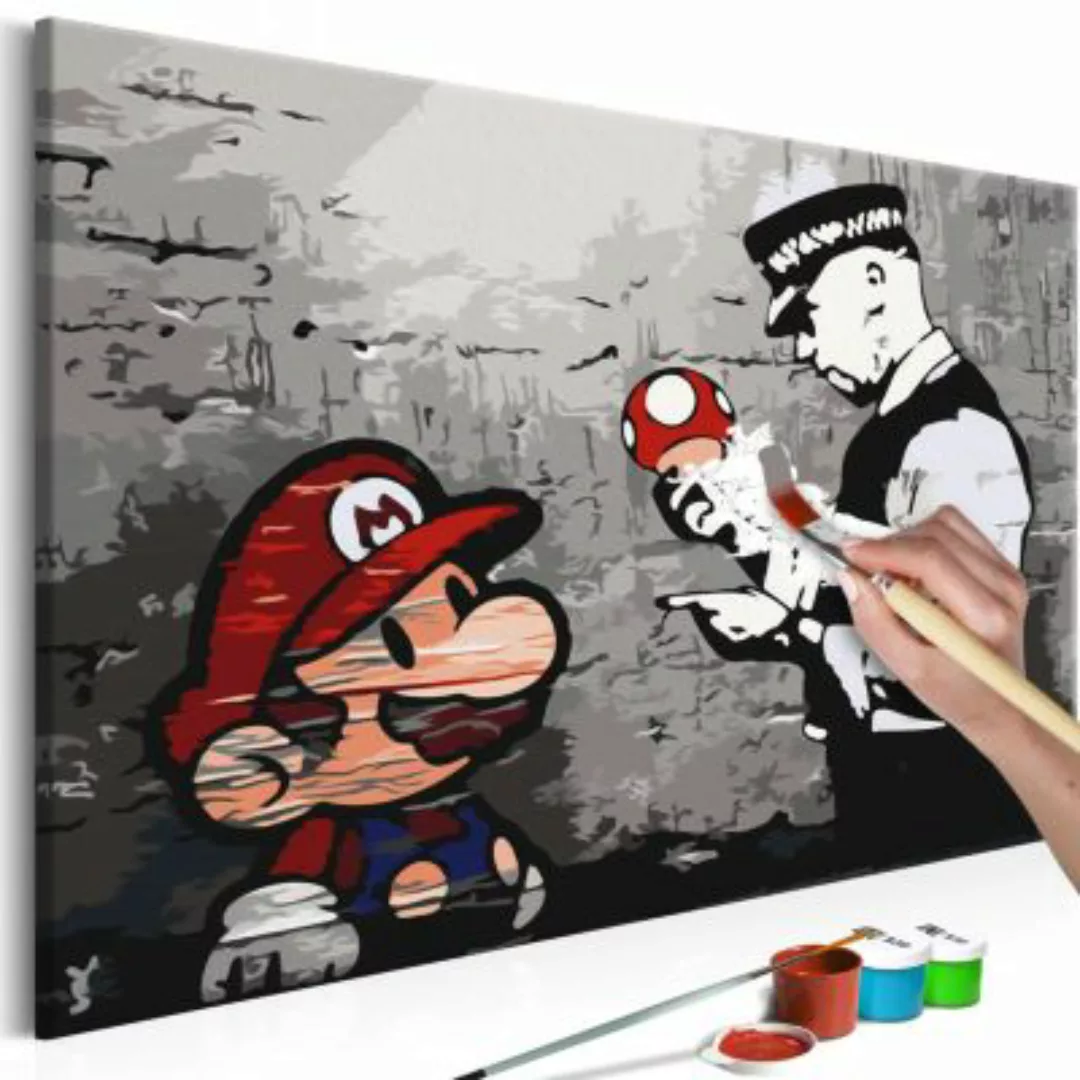 artgeist Malen nach Zahlen Mario (Banksy) mehrfarbig Gr. 60 x 40 günstig online kaufen