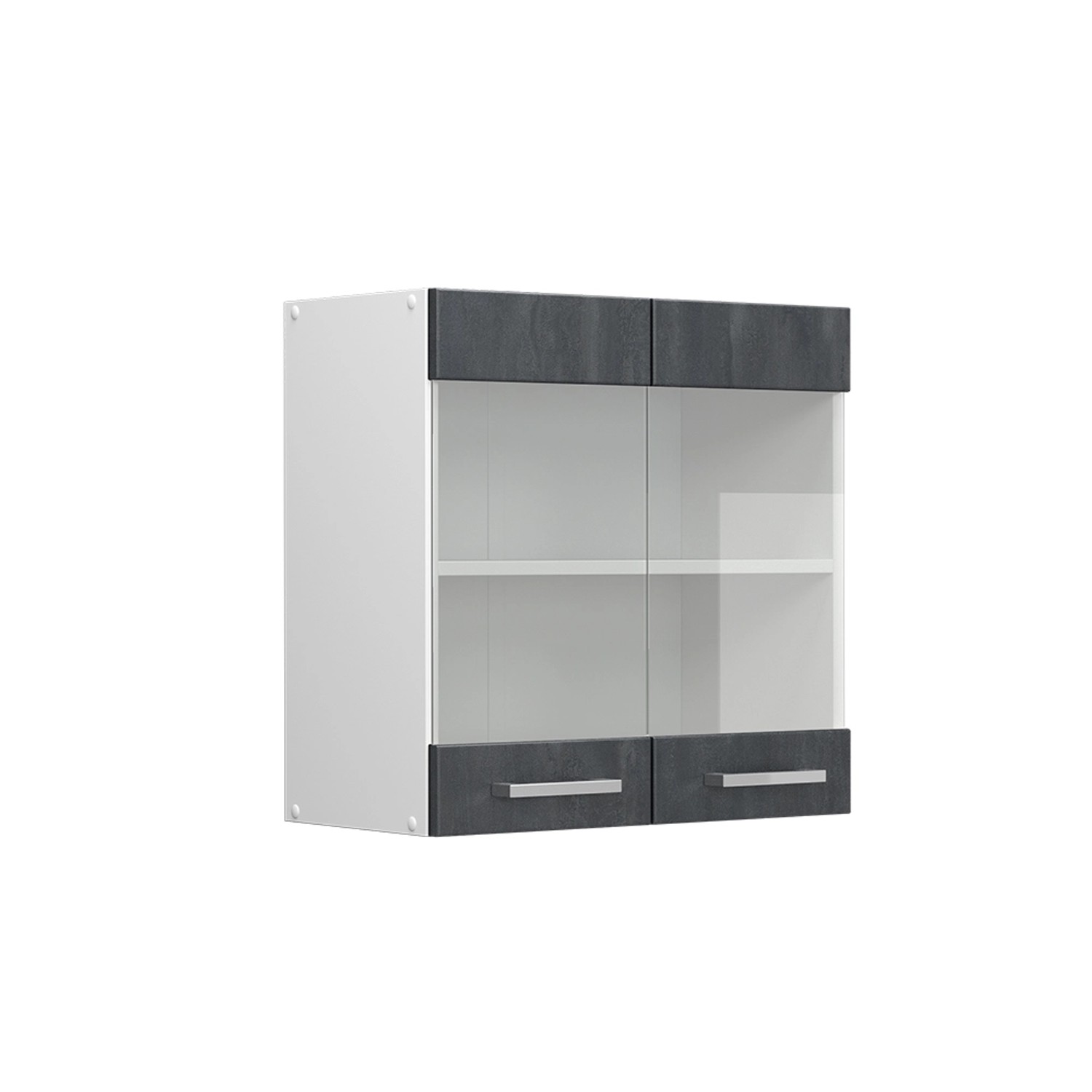 Vicco Glashängeschrank R-Line, Schwarz Beton/Weiß, 60 günstig online kaufen