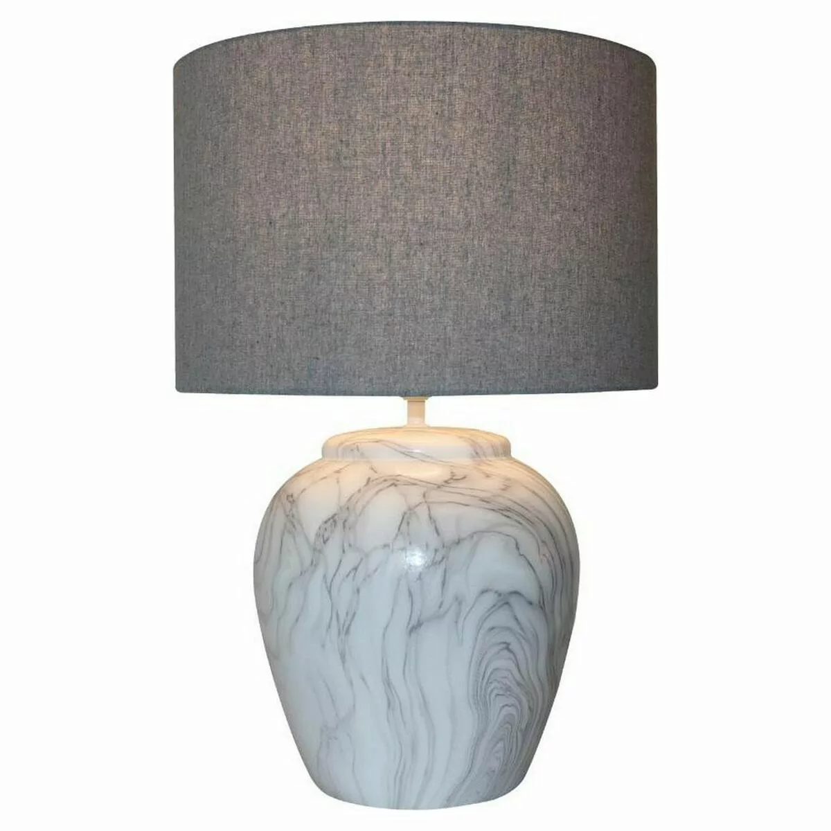Tischlampe Dkd Home Decor Leinwand Aus Keramik Grau Weiß (38 X 38 X 58 Cm) günstig online kaufen