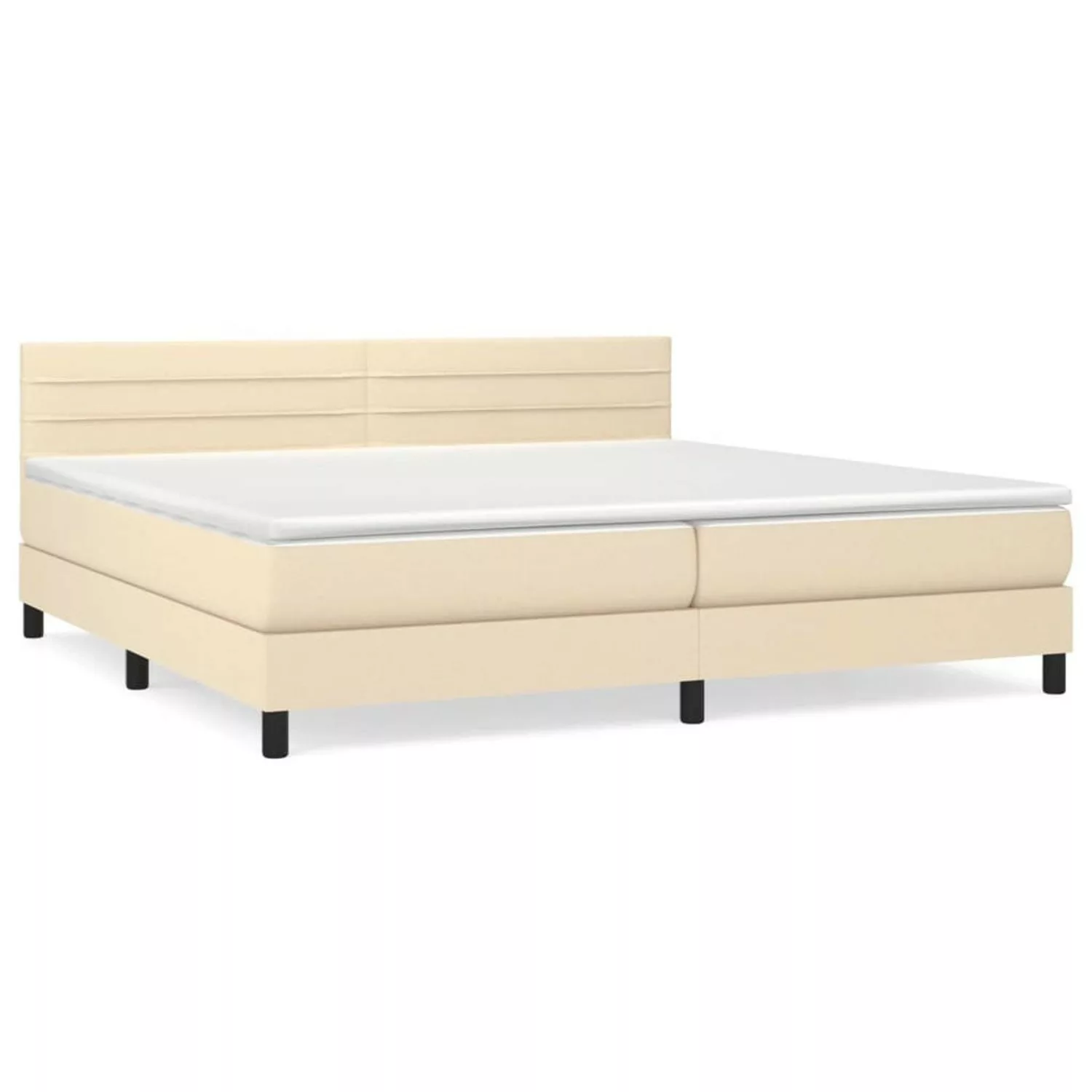 vidaXL Boxspringbett mit Matratze Creme 200x200 cm Stoff1373063 günstig online kaufen