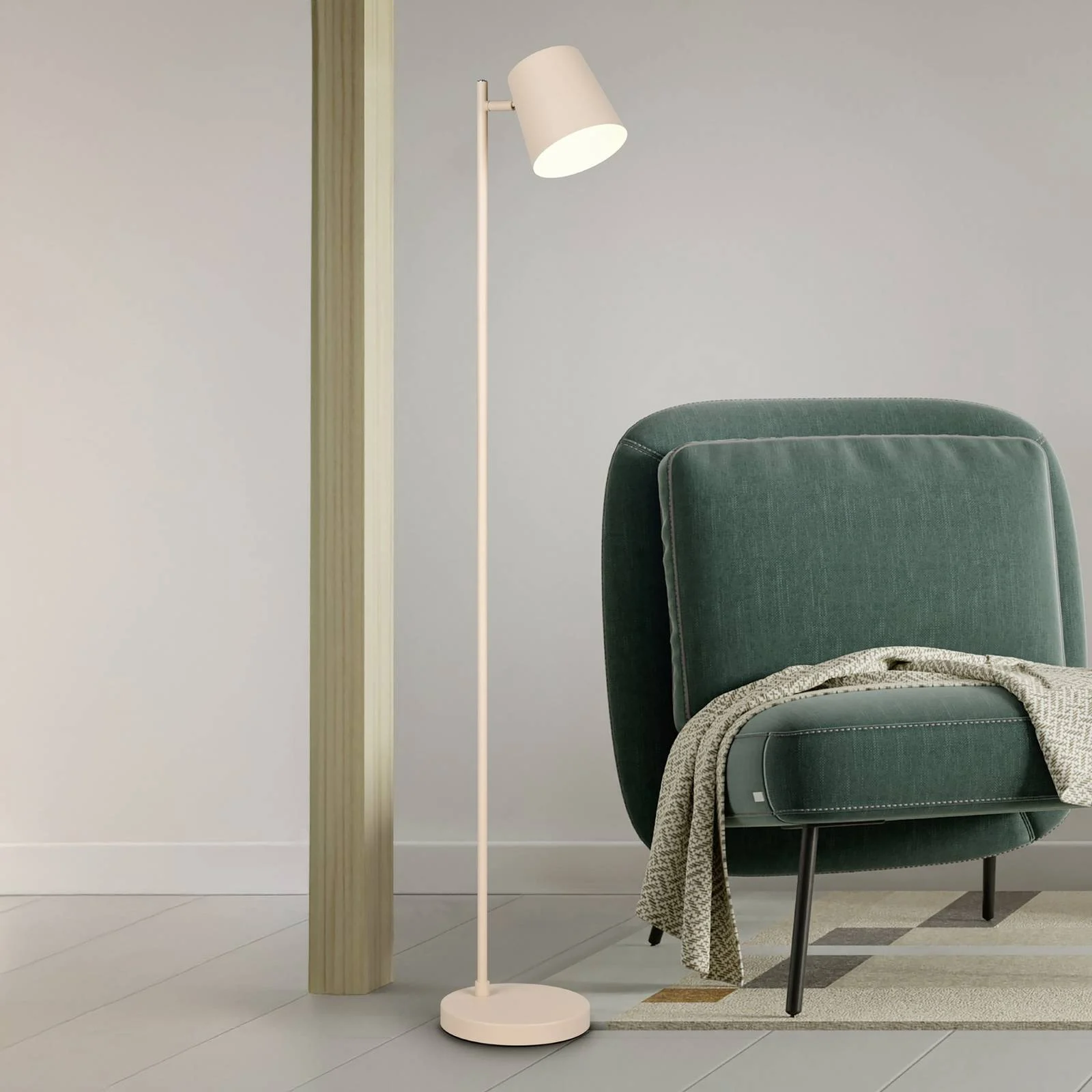 LED-Akku-Stehleuchte Blake, sand, Metall, dimmbar günstig online kaufen