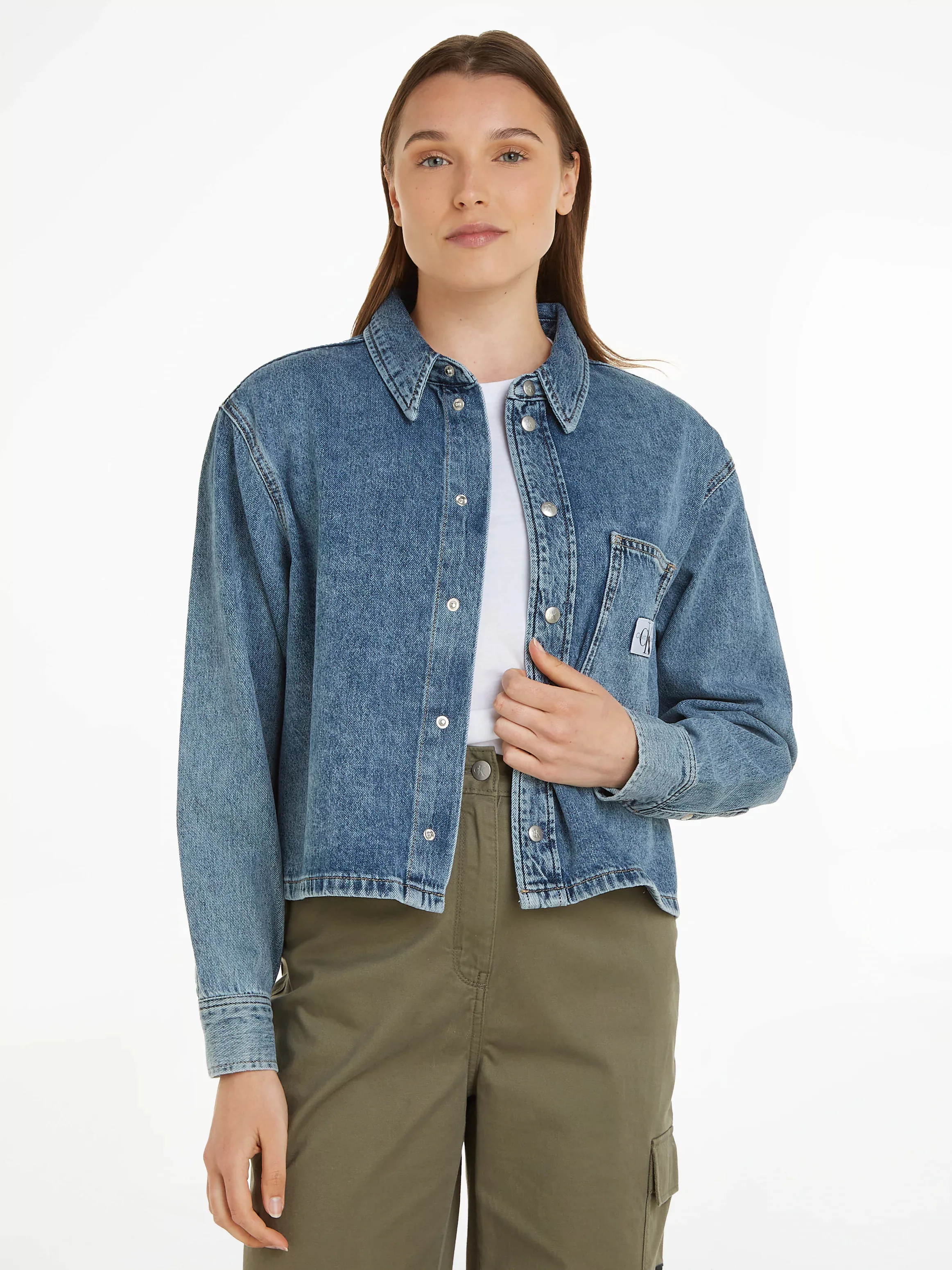 Calvin Klein Jeans Jeansbluse "CROPPED DAD DENIM SHIRT" günstig online kaufen