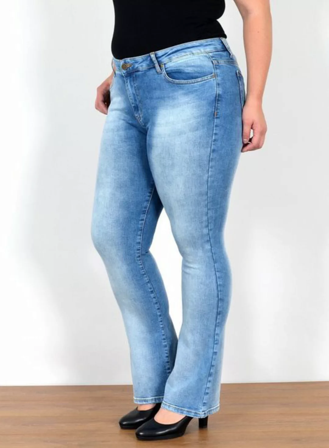 ESRA Bootcut-Jeans FB7 Damen Bootcut Jeans High Waist bis Übergröße, Damen günstig online kaufen