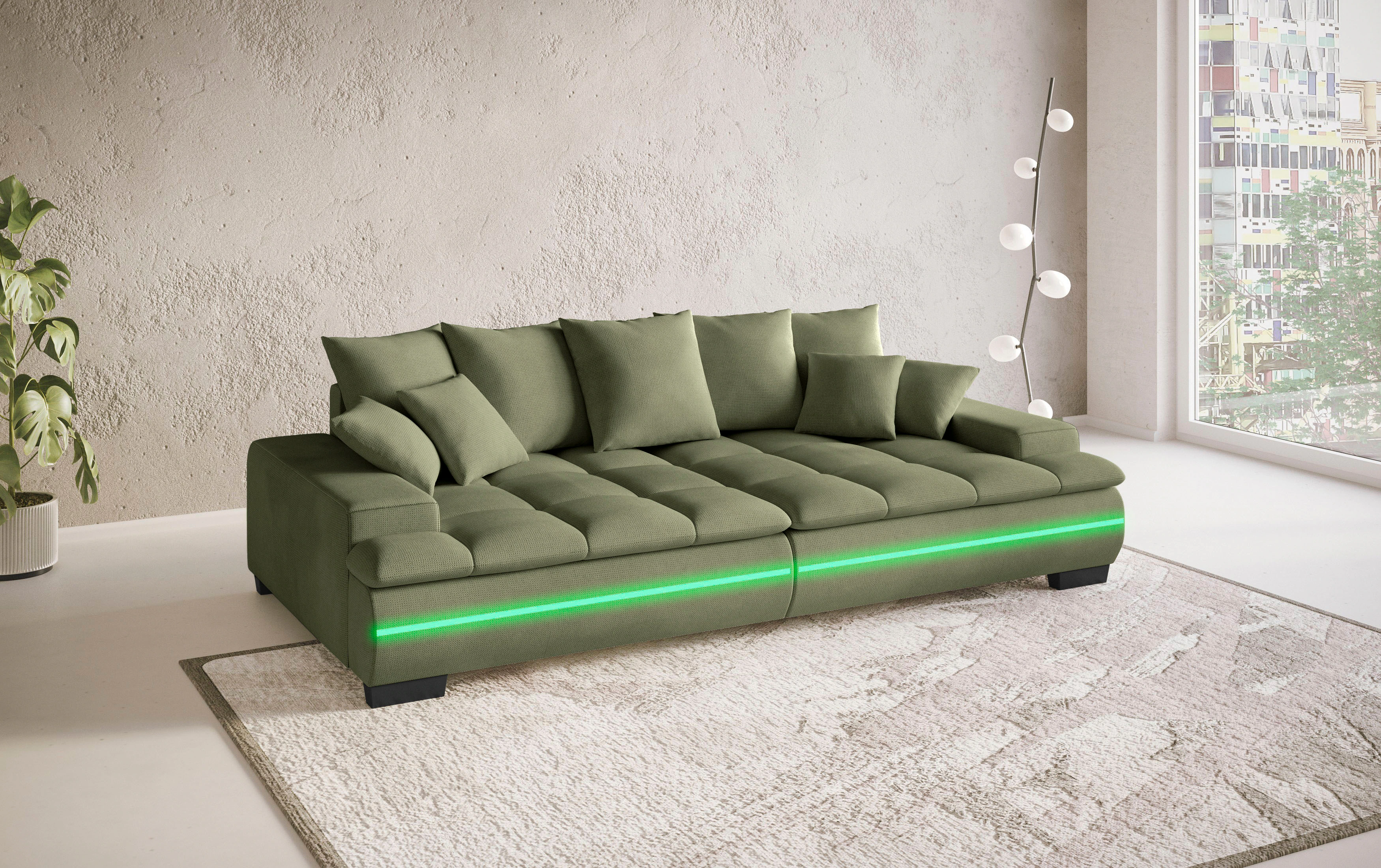 Mr. Couch Big-Sofa "Haiti II", RGB-LED Beleuchtung, Kaltschaumpolsterung, b günstig online kaufen