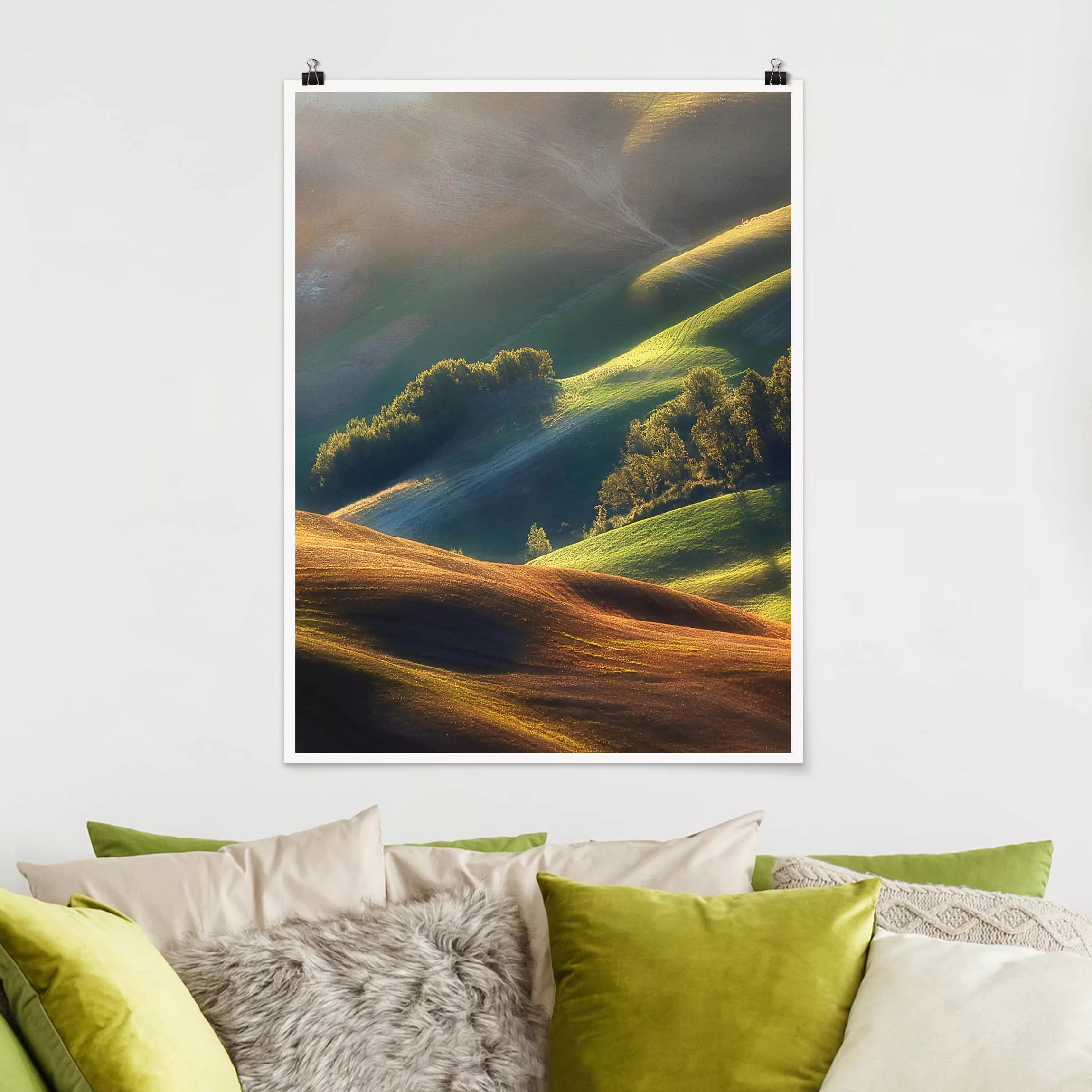 Poster Natur & Landschaft - Hochformat Toskana am Morgen günstig online kaufen