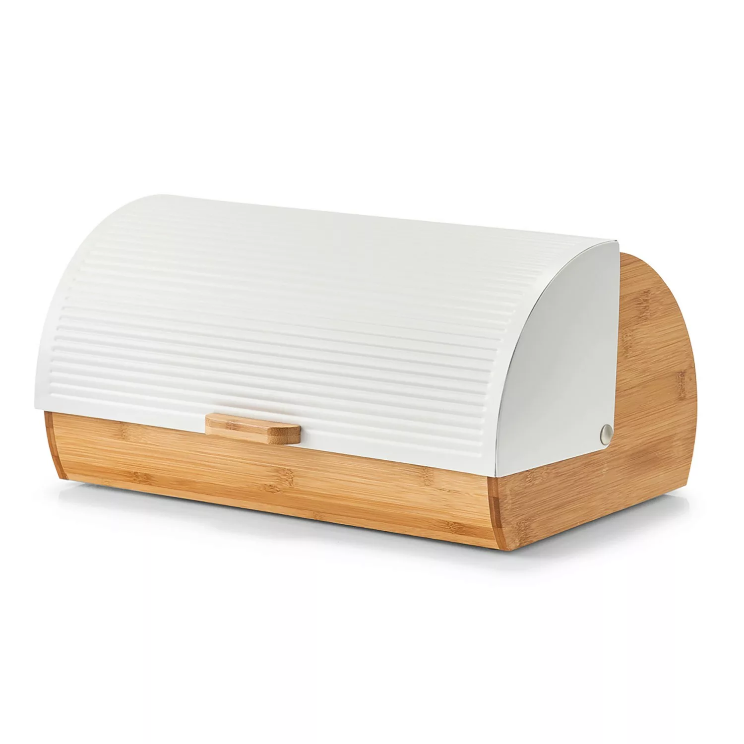 Zeller Brotkasten Bambus/Metall 19 cm x 27 cm x 39 cm Weiß-Natur günstig online kaufen
