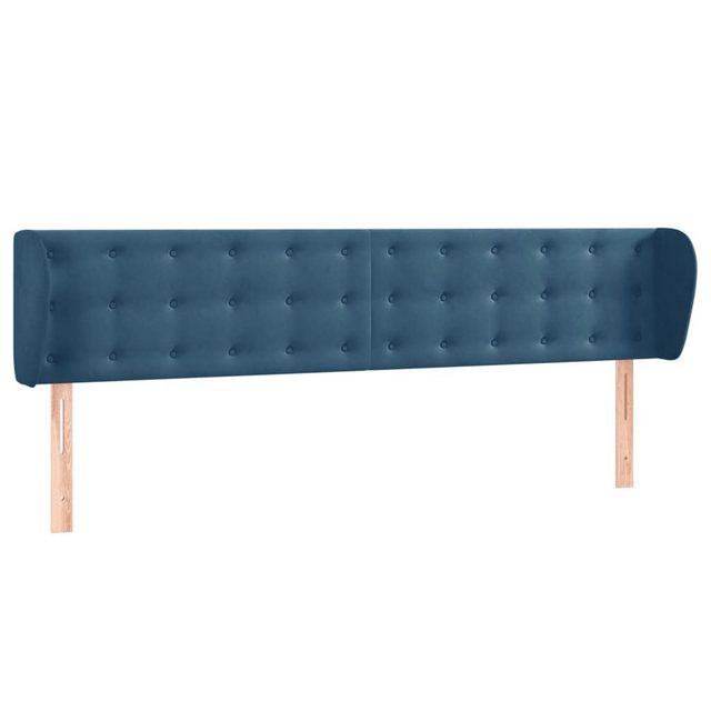 vidaXL Bett, Kopfteil mit Ohren Dunkelblau 203x23x78/88 cm Samt günstig online kaufen