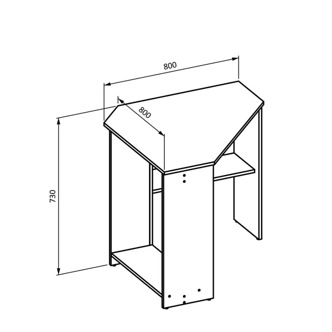 Winkelschreibtisch in Sonoma-Eiche Holzoptik 80 cm breit günstig online kaufen