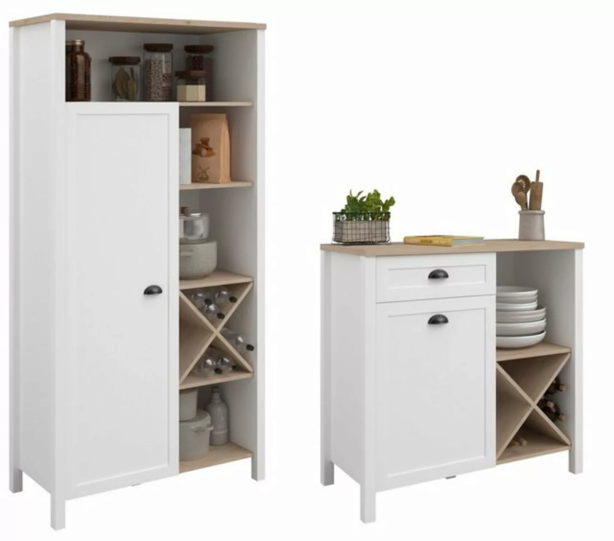 Parisot Schrank-Set "Cottage 1", (Set, 2 St., Buffet Schrank und Beistellsc günstig online kaufen