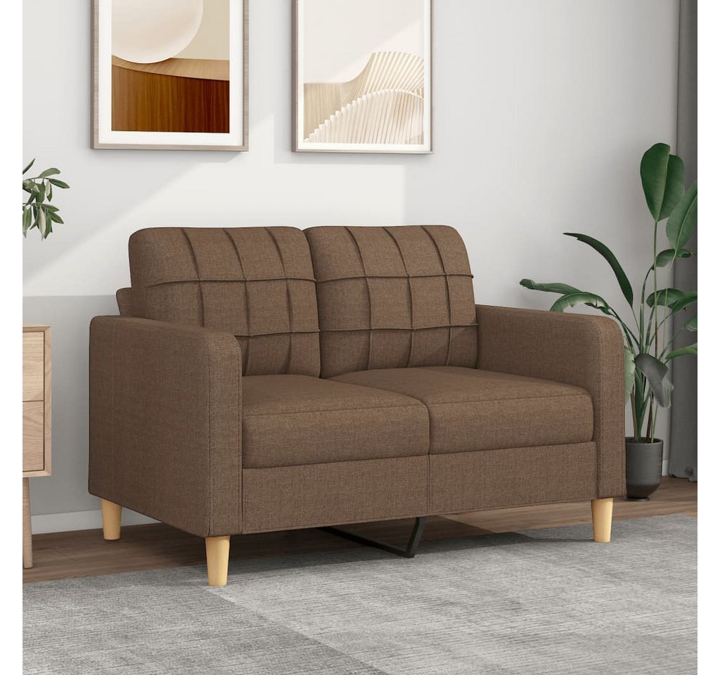 vidaXL Sofa 2-Sitzer Sofa Couch Möbel Braun 120 cm Stoff günstig online kaufen