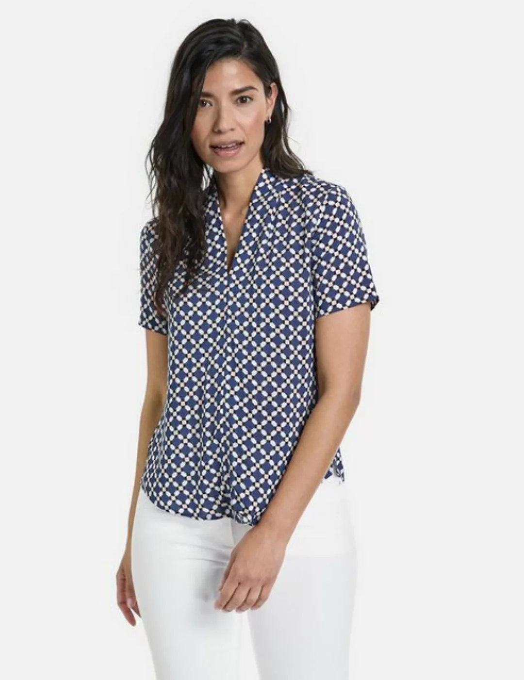GERRY WEBER Klassische Bluse Gemustertes Blusenshirt günstig online kaufen