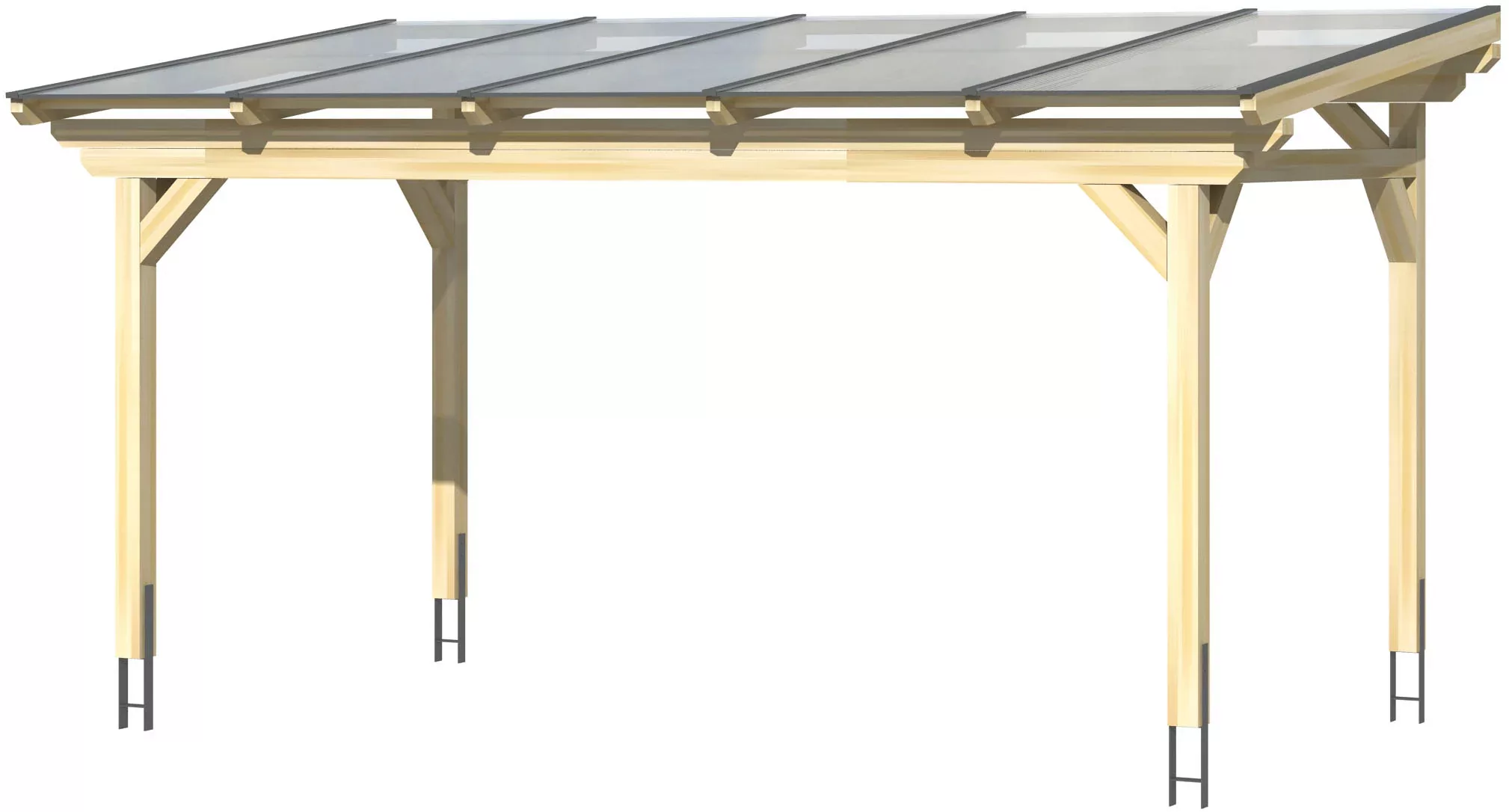 Skan Holz Terrassenüberdachung Sanremo B x T 541 cm x 350 cm Leimholz Natur günstig online kaufen