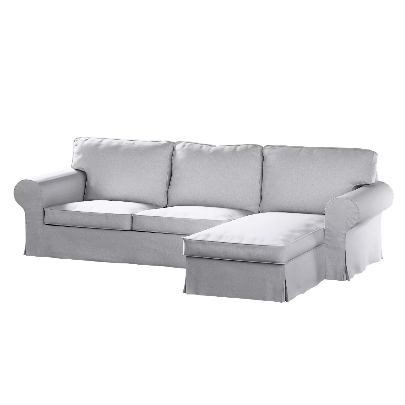 Bezug für Ektorp 2-Sitzer Sofa mit Recamiere, hellgrau, Ektorp 2-Sitzer Sof günstig online kaufen