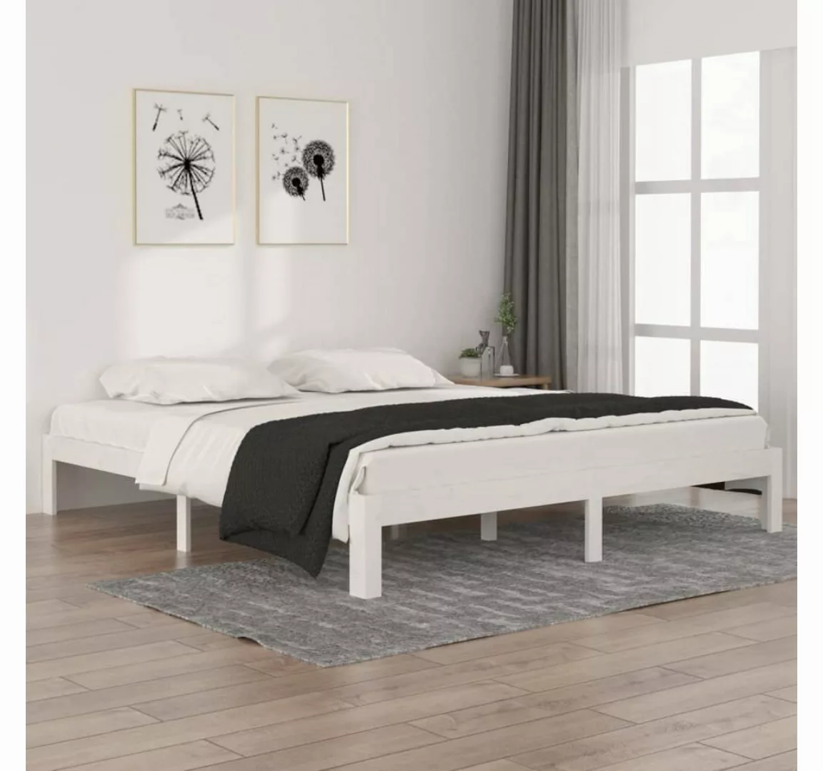 furnicato Bett Massivholzbett Weiß 180x200 cm günstig online kaufen