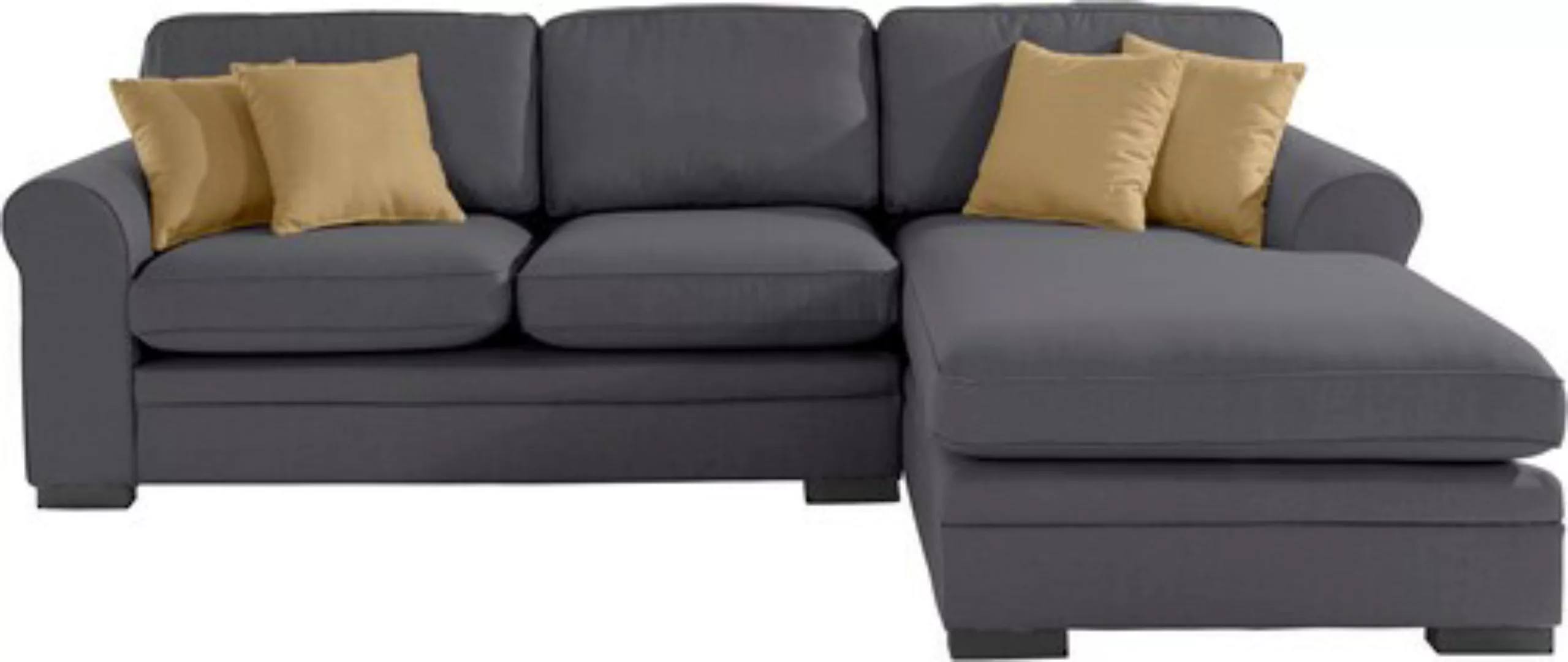 Home affaire Ecksofa "Broughton L-Form", weicher Sitzkomfort, incl. 4 Zierk günstig online kaufen