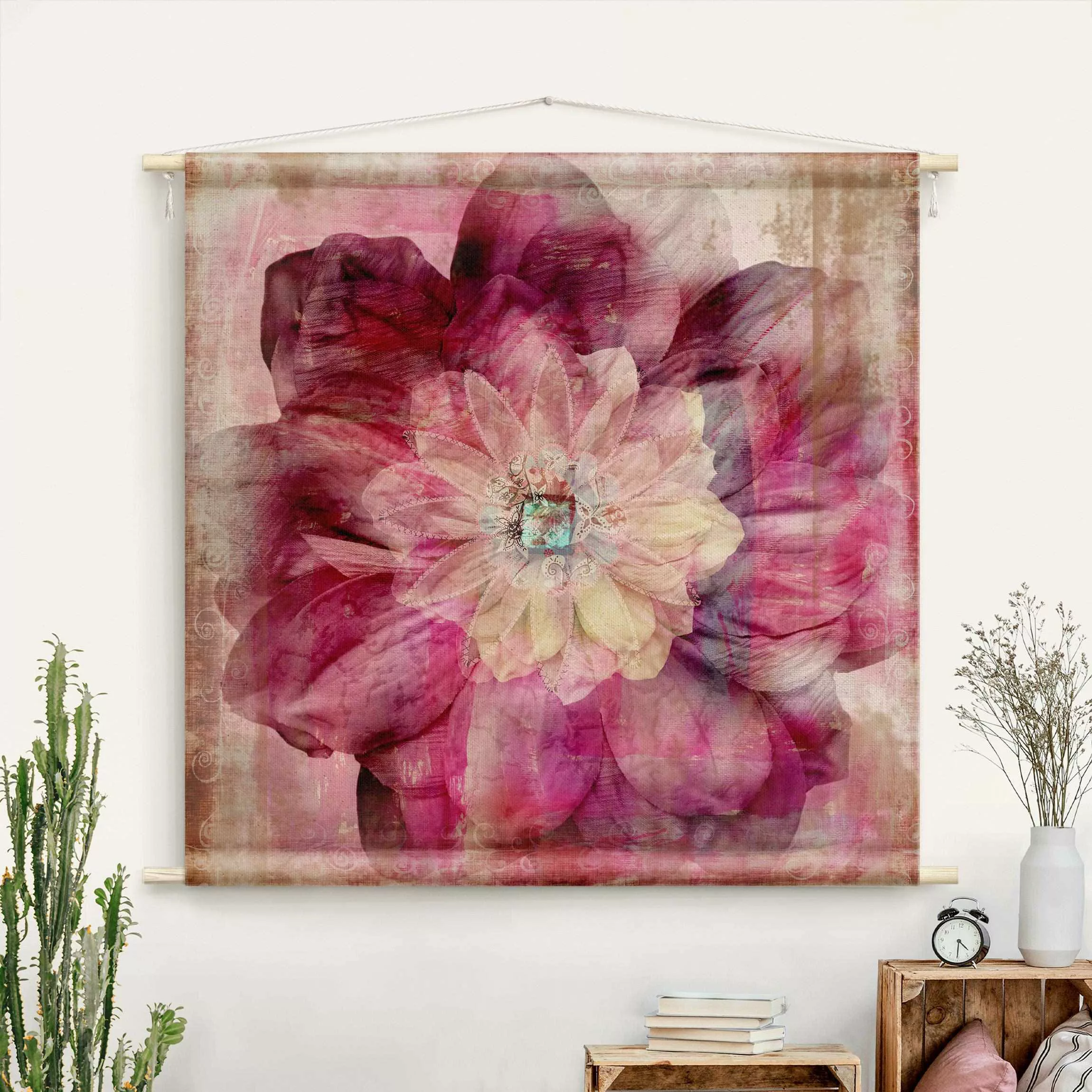 Wandteppich Grunge Flower günstig online kaufen